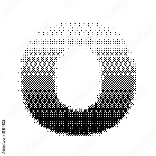 Letter O vector with gradation bitmap effect