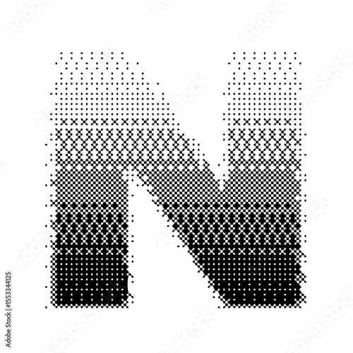 Letter N vector with gradation bitmap effect