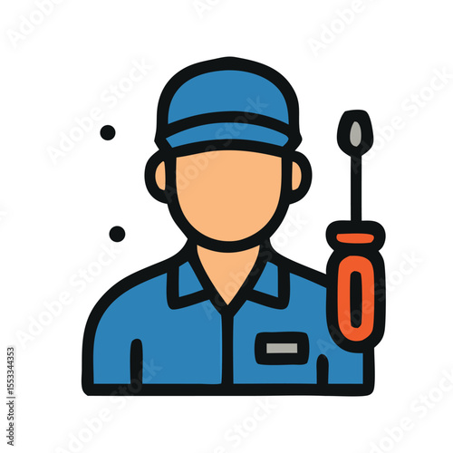 Professional technician demonstrates expertly handling a screwdriver with precision and skill. Suitable for technology, repair services, and industrial concepts.
