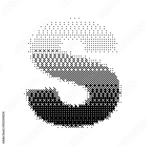 Letter S vector with gradation bitmap effect
