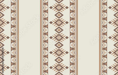 Geometric ethnic Native American tribal patterns, featuring Aztec and Navajo motifs, create a seamless decorative texture. Design for background ,curtain, carpet, clothing, wrapping, Batik.