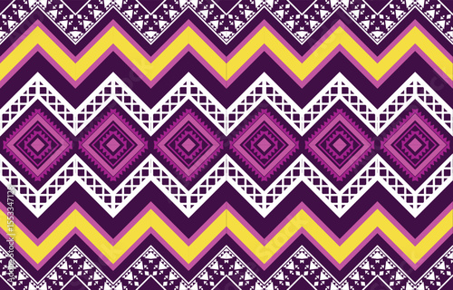 Geometric ethnic Native American tribal patterns, featuring Aztec and Navajo motifs, create a seamless decorative texture. Design for background ,curtain, carpet, clothing, wrapping, Batik.