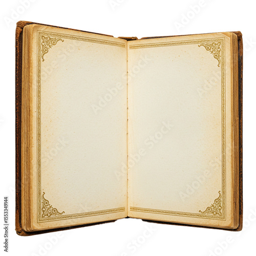antique book open isolated on white background
