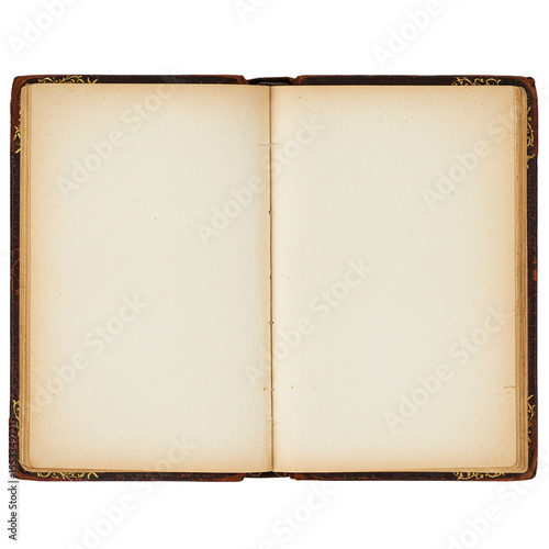 antique book open isolated on white background
