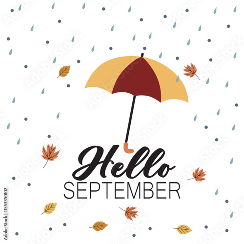 autumn background with umbrella
