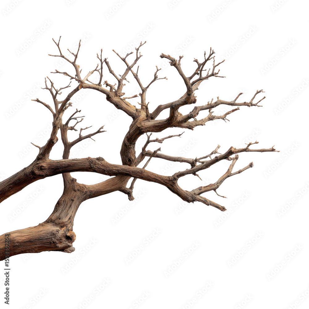Fototapeta premium Twisted tree branch isolated on transparent background