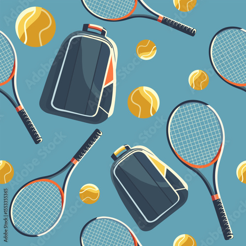 Pattern Sport Game Tennis Ball Racket Backpack