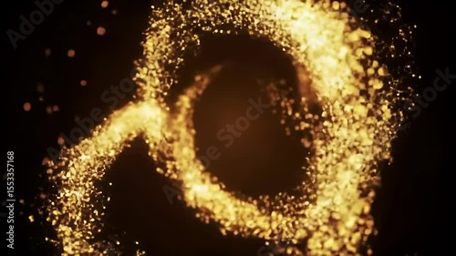 Shimmering Golden Particle Vortex Abstract Animation Loop