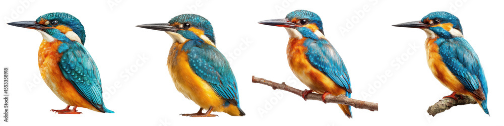 Fototapeta premium Vibrant Kingfisher Bird Illustration: Colorful Wildlife Art