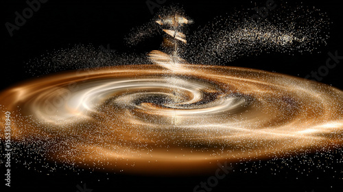 Golden Spiral Nebula in Space