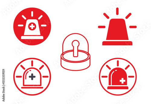 Emergency siren icon, Ambulance emergency siren sign
