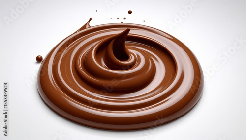 Chocolate Swirl Splash On White Background