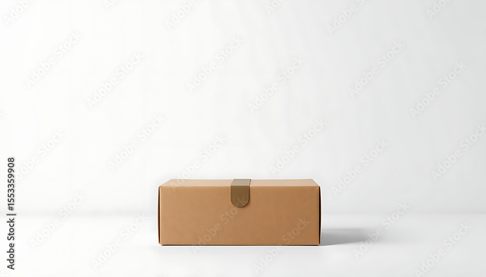 Fototapeta premium a cardboard box, plain, minimalist, simple, nondescript, neutral-colored, plain texture, plain material, plain design, plain background, plain setting, simple composition, uncluttered, clean, 4K