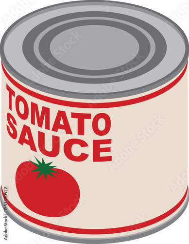 Isometric Canned Tomato Sauce Can