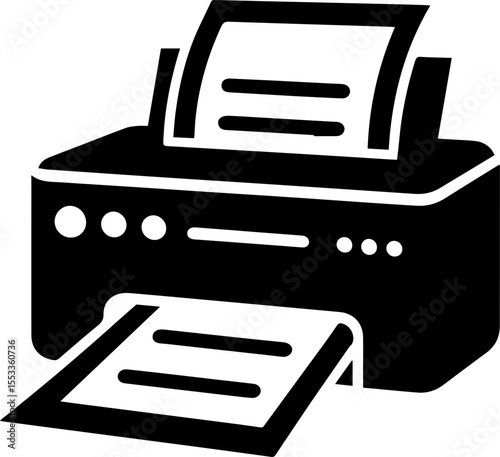 Modern Inkjet Printer with Paper Output Icon