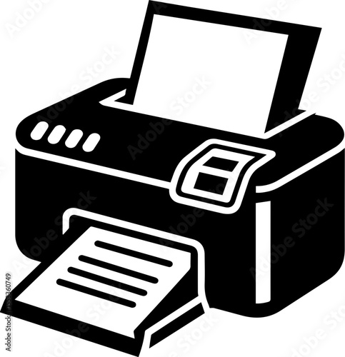Modern Inkjet Printer with Paper Output Icon