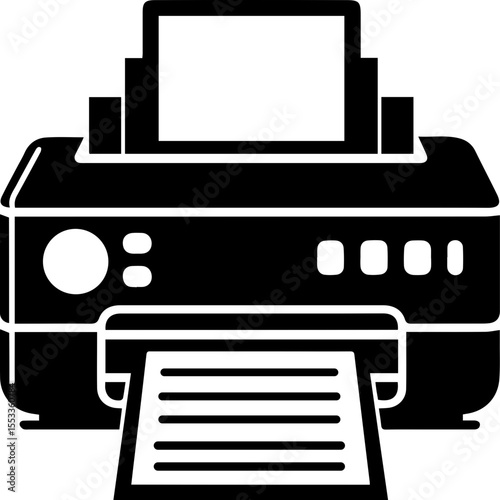 Modern Inkjet Printer with Paper Output Icon