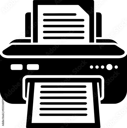 Modern Inkjet Printer with Paper Output Icon