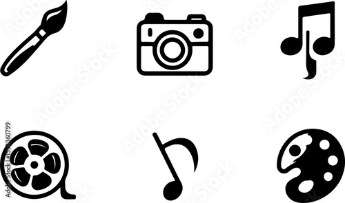 Camera Black Glyph Icon for Photography and Media