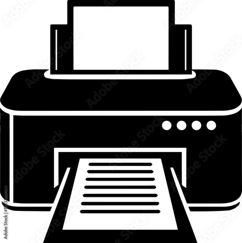 Modern Inkjet Printer with Paper Output Icon