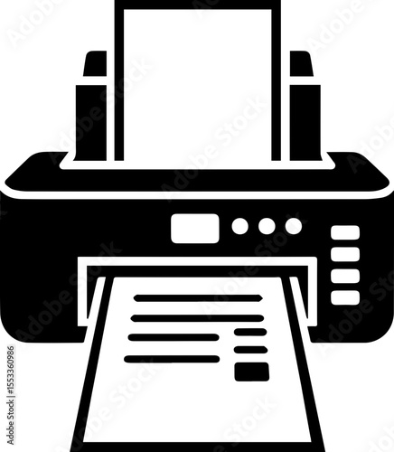 Modern Inkjet Printer with Paper Output Icon