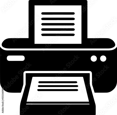 Modern Inkjet Printer with Paper Output Icon