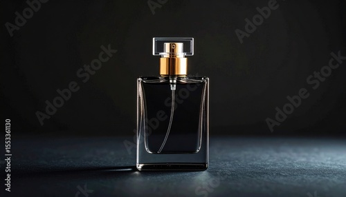 Dark Elegant Perfume Bottle On Black Background