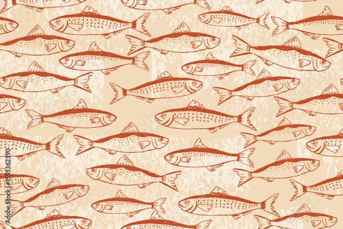 sardine seamless pattern or fish background