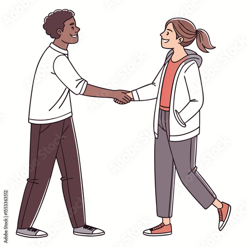 A handshake between a gf and bf