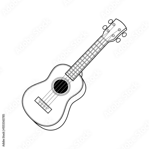 Ukulele illustration vector style coloring page