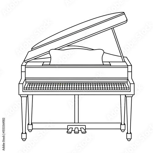 piano and music instruments coloring page 