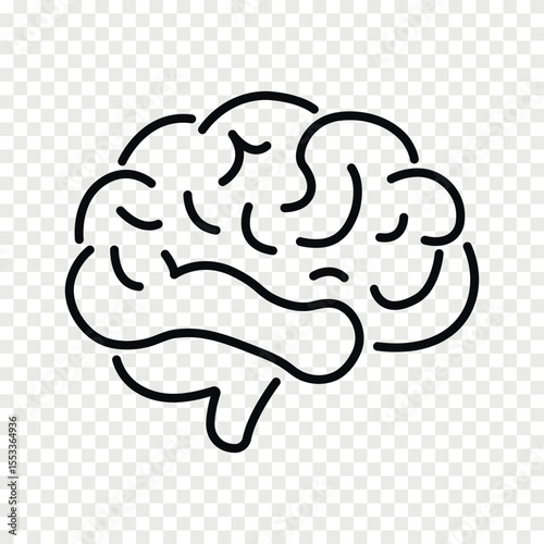 Human brain line vector icon
