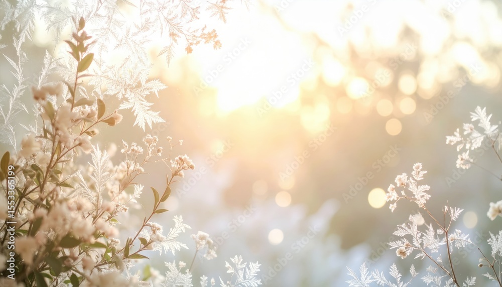 Fototapeta premium Soft Focus Floral Background With Warm Sunlight
