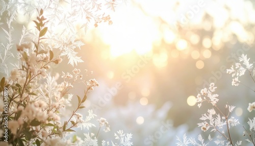 Soft Focus Floral Background With Warm Sunlight