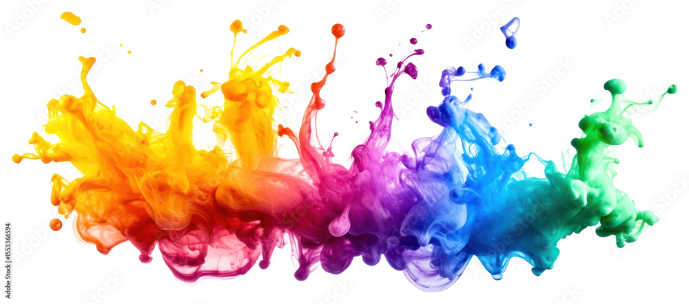 Obraz premium Rainbow splash abstract art ink.