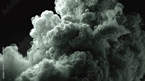 Dramatic dark smoke swirling in an abstract form creates a captivating visual effect in studio lighting during an atmospheric display Generative AI