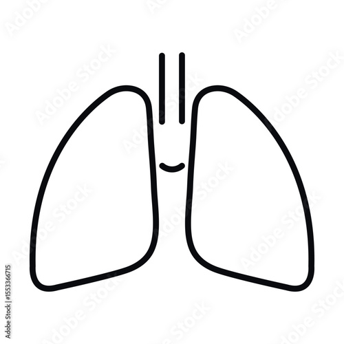 Human lung line vector icon