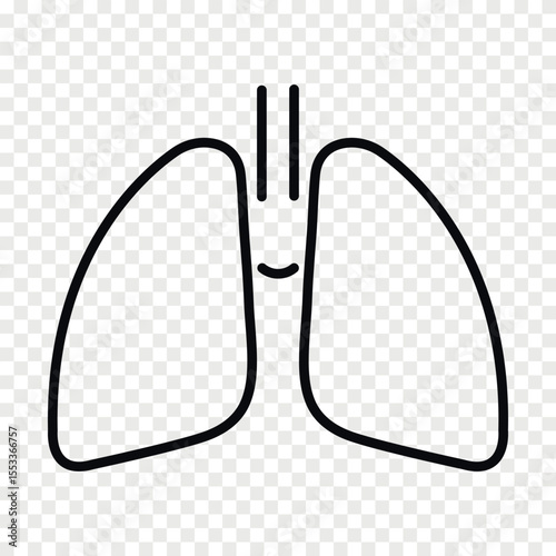 Human lung line vector icon