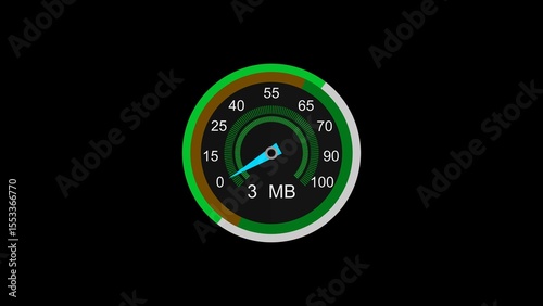 Simple speed meter icon colorful 4k illustration. Risk concept on speedometer black background 4k illustration.