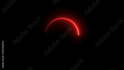 circle loading neon light red color 4k illustration. Download progress, interface red color 4k illustration.
