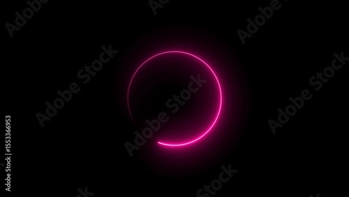 circle loading neon light colorful 4k illustration. Download progress, interface red color 4k illustration.