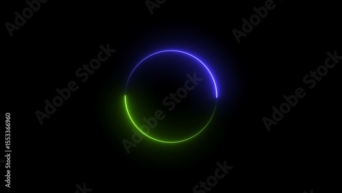 circle loading neon light colorful 4k illustration. Download progress, interface red color 4k illustration.