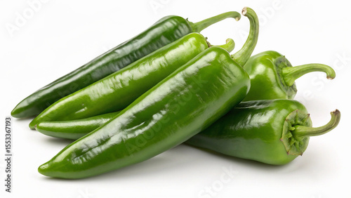 Vibrant pile of fresh green Anaheim peppers offers a spicy touch for culinary creations and healthy eating.