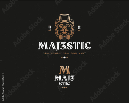 gentleman king lion logo template for business, property, estate, lawyer company