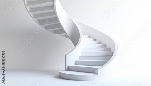 Spiral Staircase In Modern Empty Room