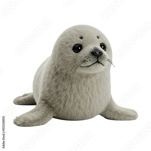 Baby Seal Pup – Cute Sitting Pose – Realistic PNG Clipart
