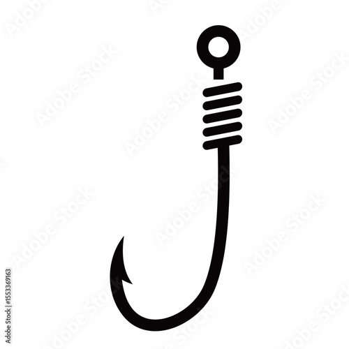 Hook vector silhouette , clip art, and symbol. Shilhouette of  hook concept and simple design