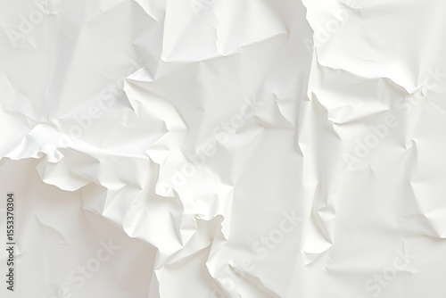 Crumpled White Paper Texture Background