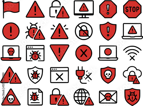 Cybersecurity Vector Collection – Icons for Digital Protection

