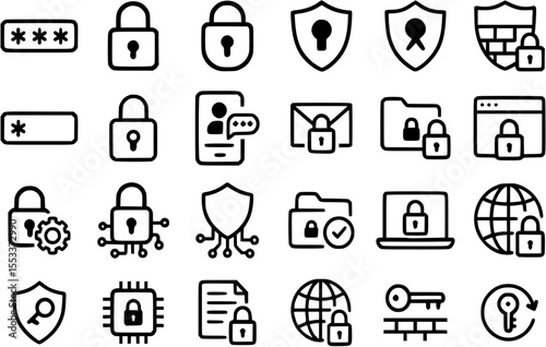 Cybersecurity Vector Collection – Icons for Digital Protection

